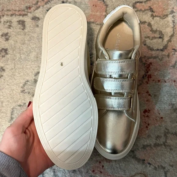 J Slides Metallic Sneakers with Velcro Straps - Picture 3 of 3